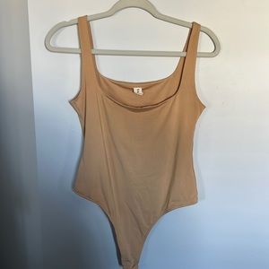 SALTY | Tan Square Neck Bodysuit